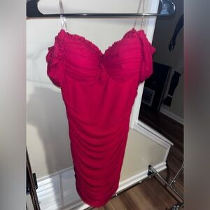 Windsor Vibrant Red Ruched Mini Dress